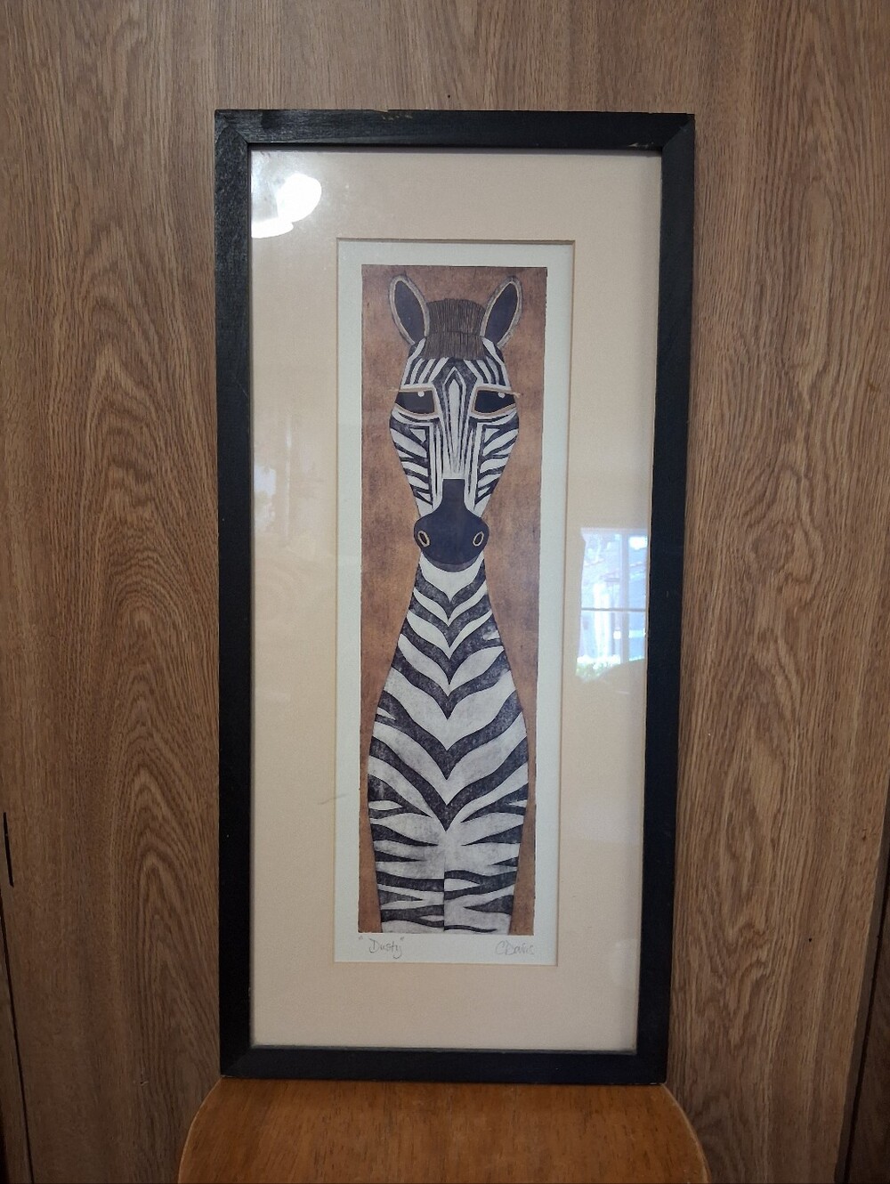 Framed Zebra Wall Art Print in Black and Cream